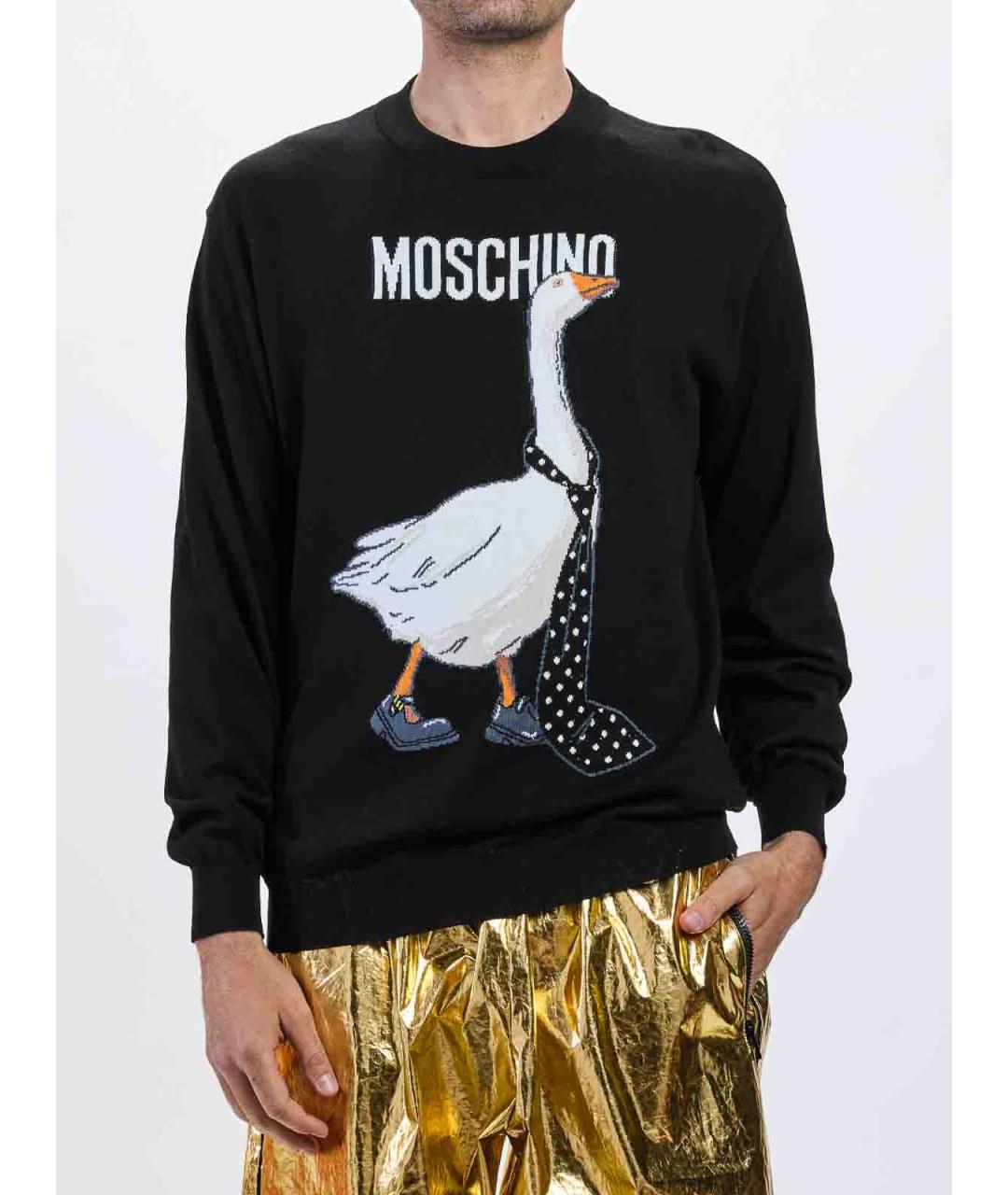 MOSCHINO Черный хлопковый джемпер / свитер, фото 5
