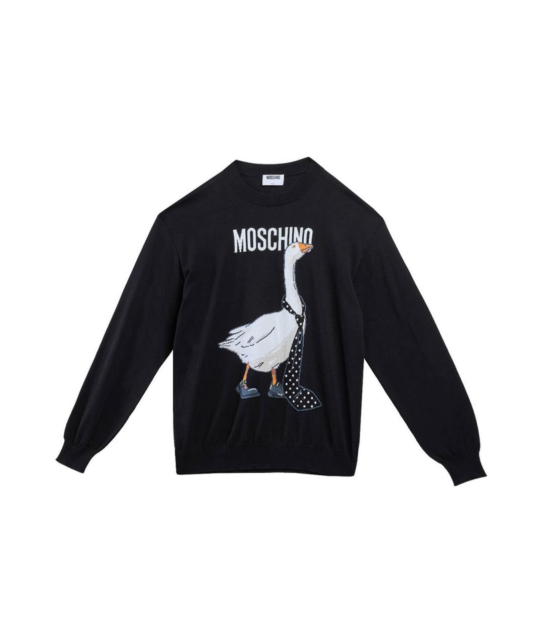 MOSCHINO Черный хлопковый джемпер / свитер, фото 1