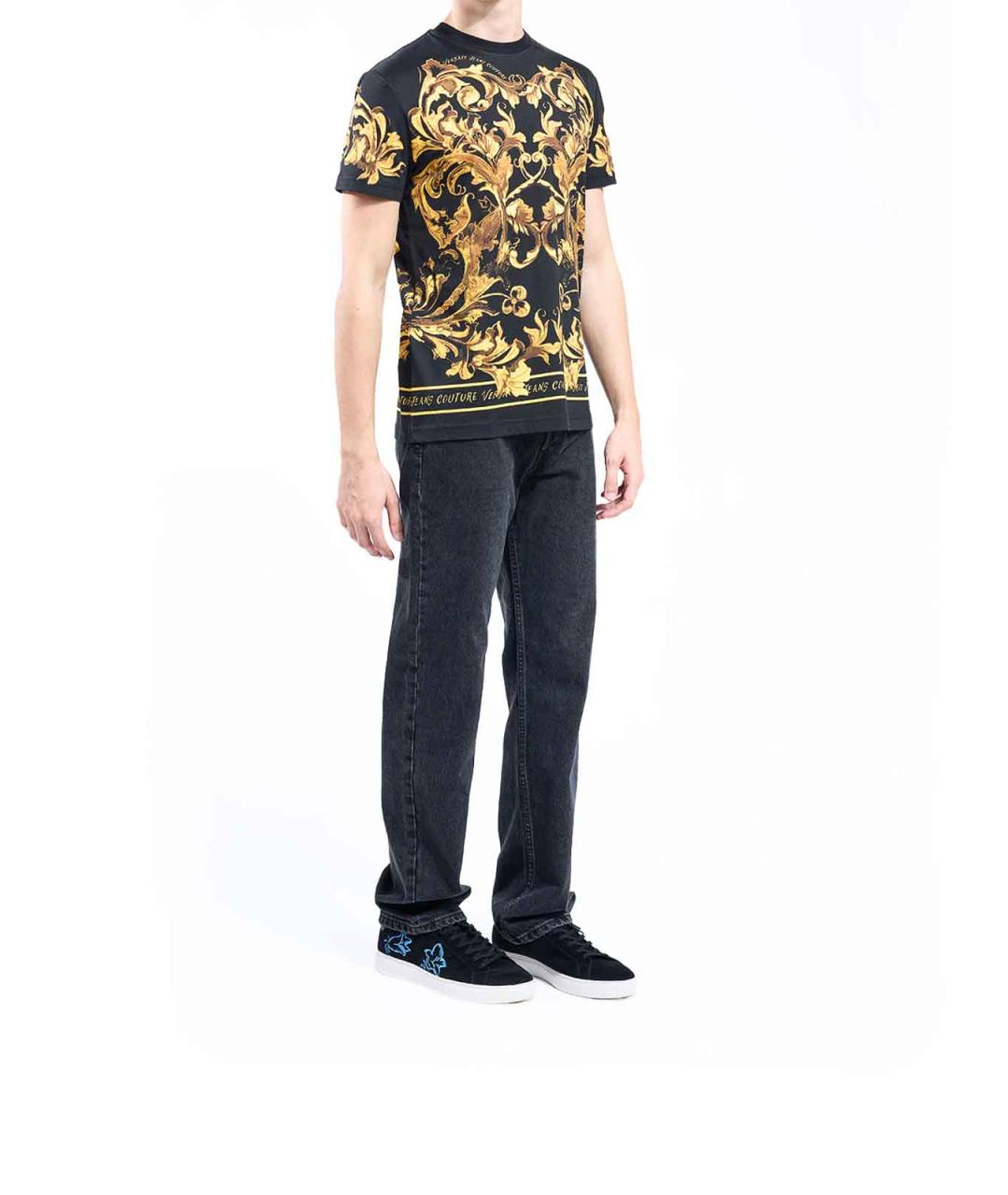 VERSACE JEANS COUTURE Черная хлопковая футболка, фото 3