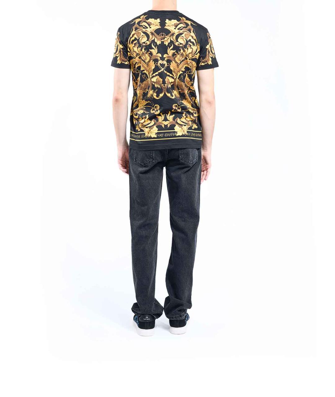 VERSACE JEANS COUTURE Черная хлопковая футболка, фото 4