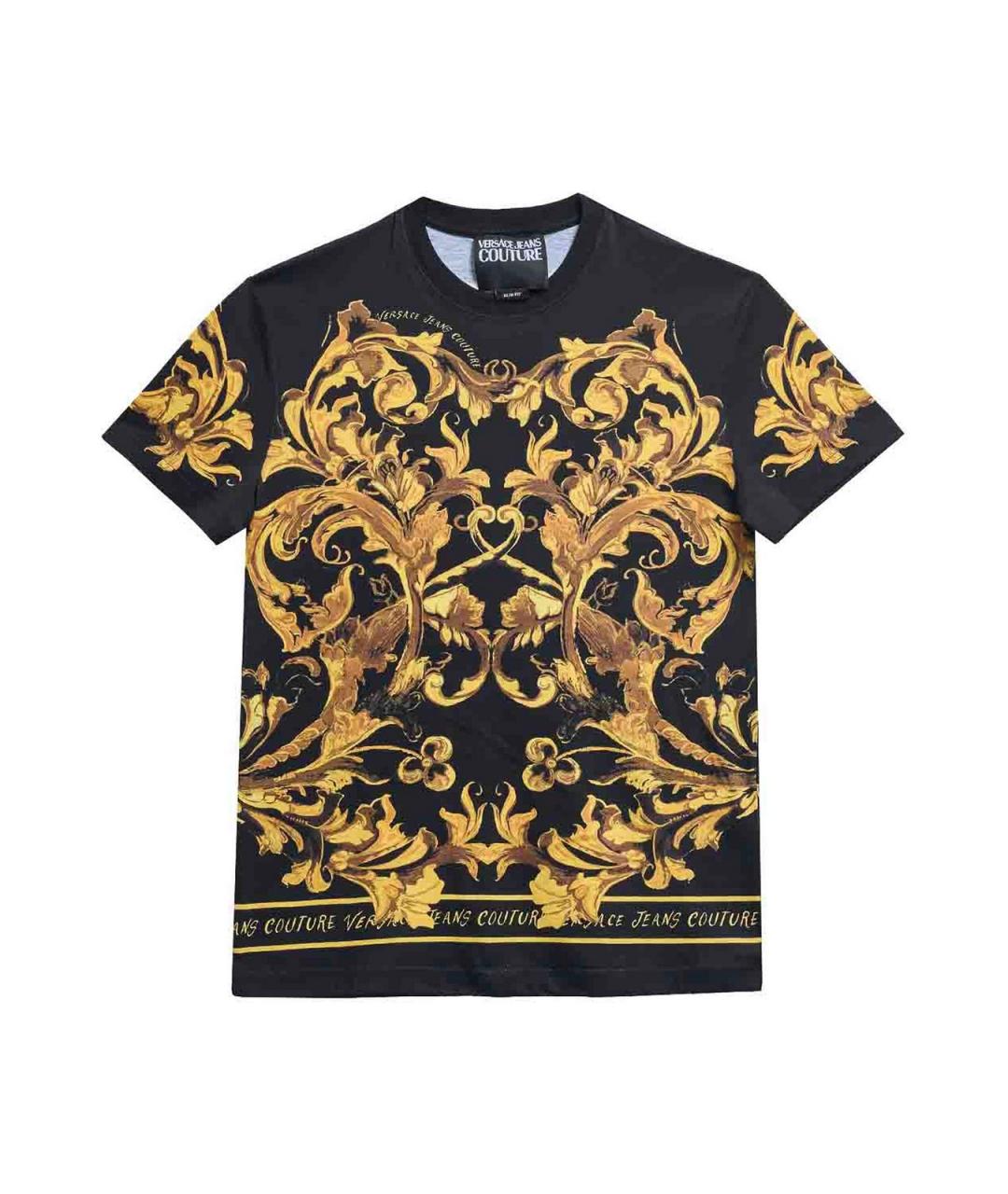 VERSACE JEANS COUTURE Черная хлопковая футболка, фото 1