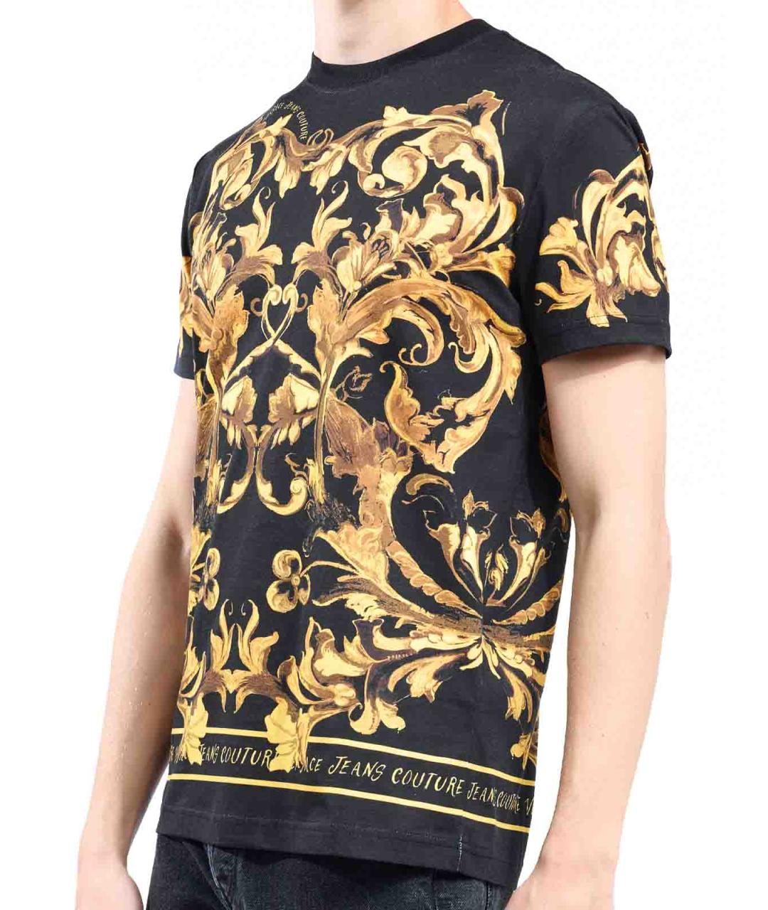VERSACE JEANS COUTURE Черная хлопковая футболка, фото 5
