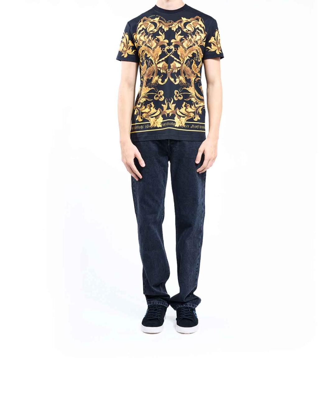 VERSACE JEANS COUTURE Черная хлопковая футболка, фото 2