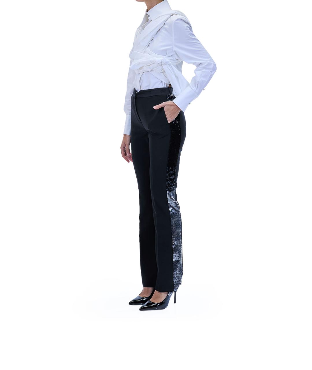 KARL LAGERFELD Черные шерстяные брюки широкие, фото 3