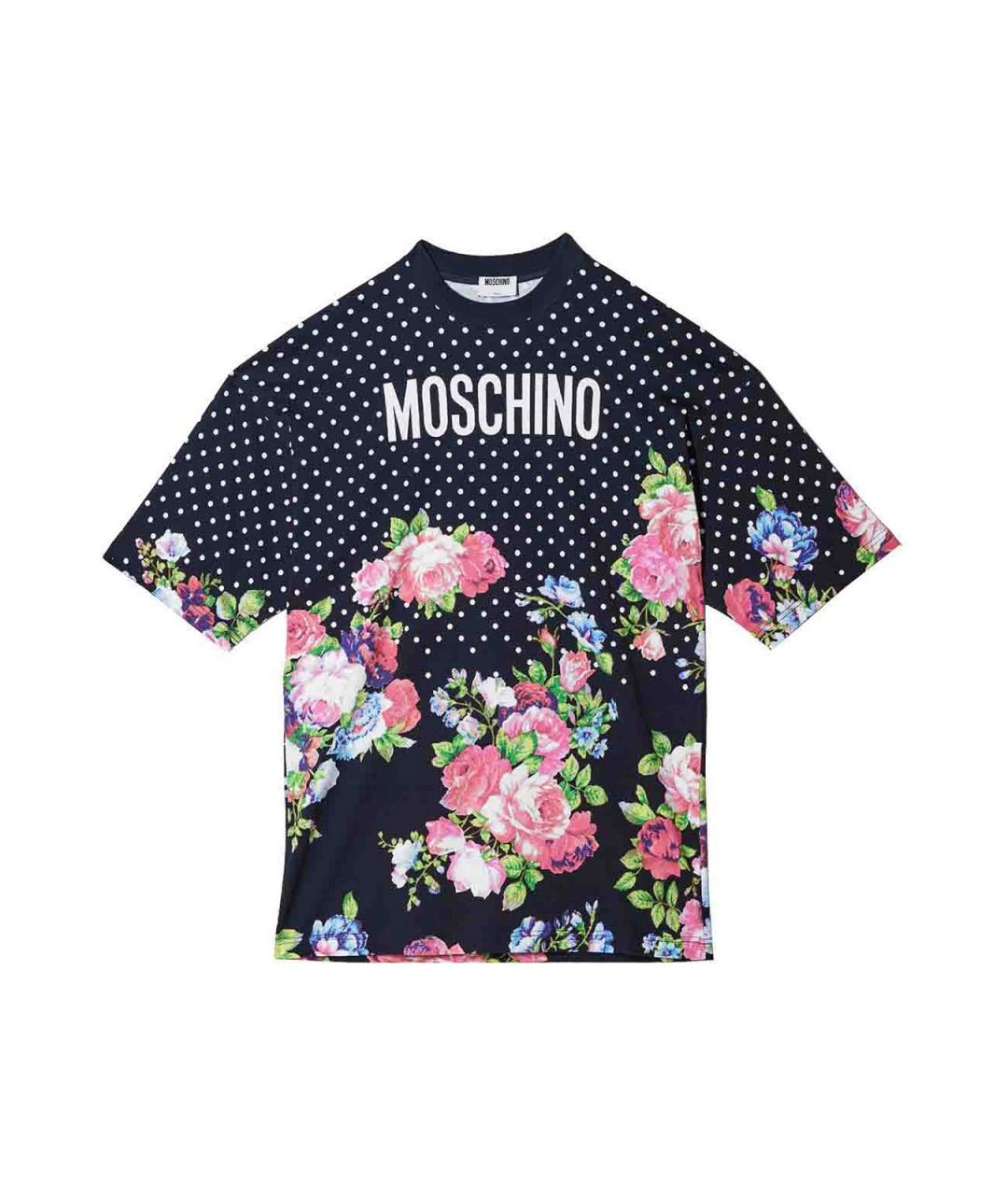 MOSCHINO Черная хлопковая футболка, фото 1
