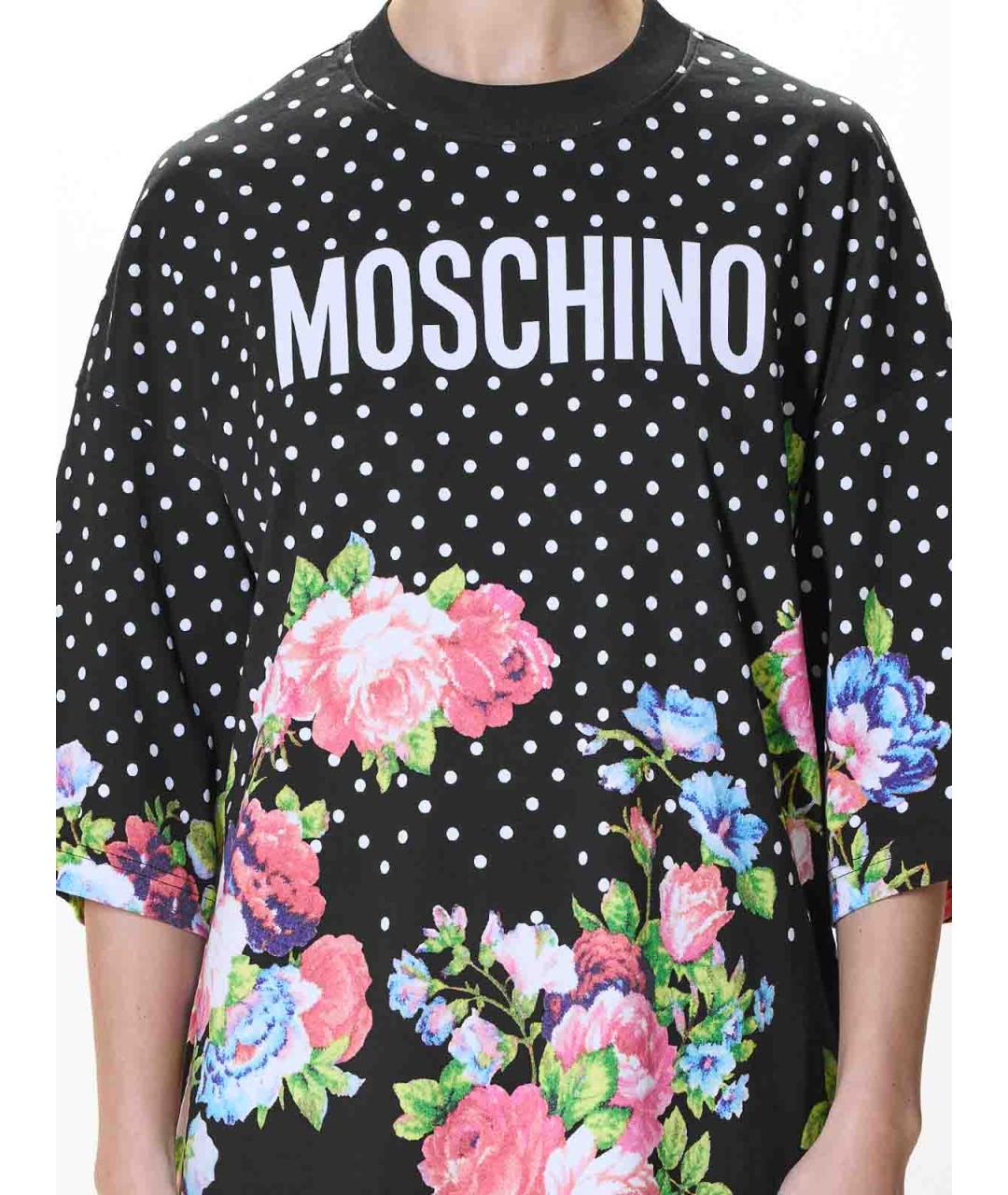MOSCHINO Черная хлопковая футболка, фото 5