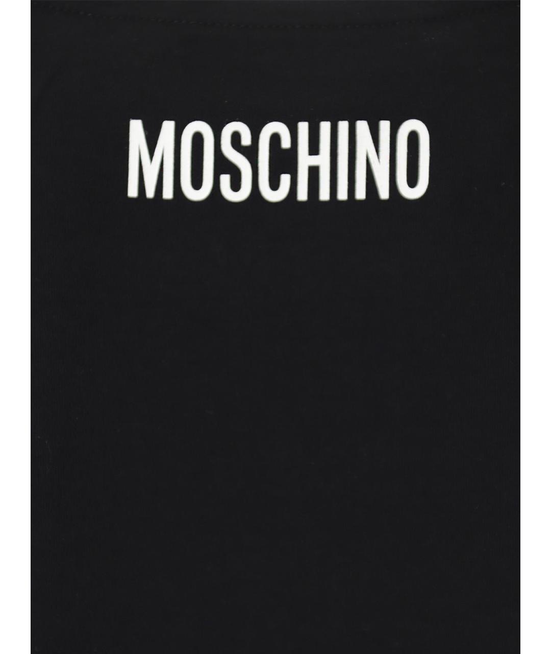 MOSCHINO Черная хлопковая футболка, фото 3