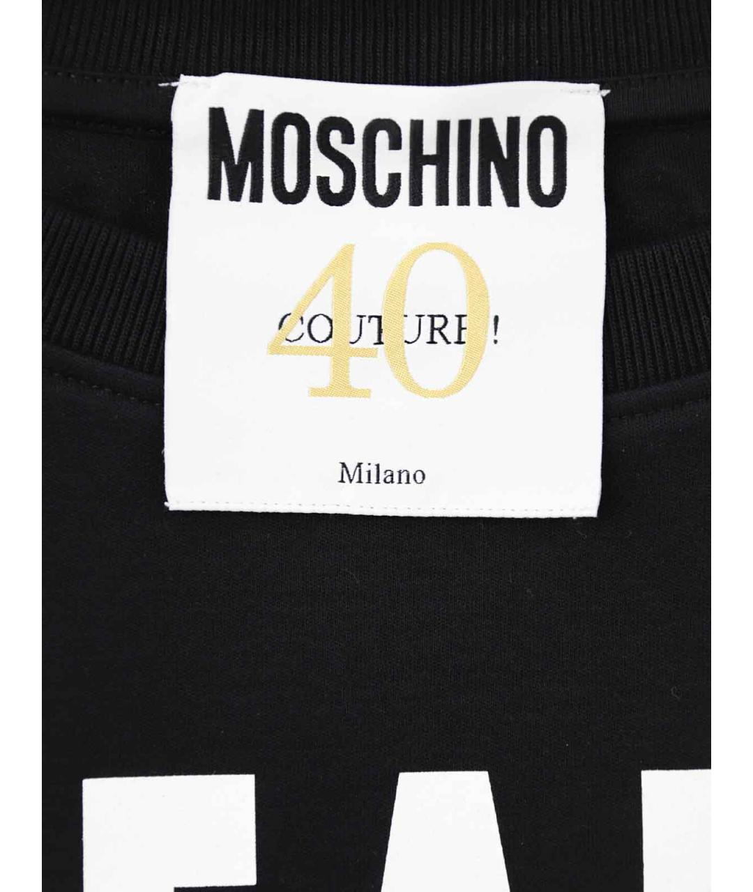 MOSCHINO Черная хлопковая футболка, фото 4