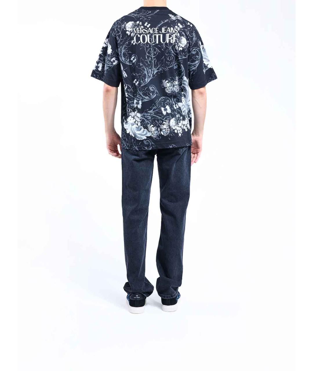 VERSACE JEANS COUTURE Черная хлопковая футболка, фото 4