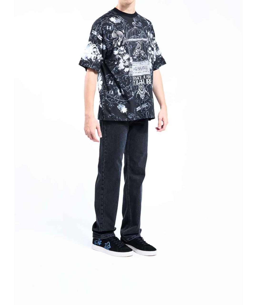 VERSACE JEANS COUTURE Черная хлопковая футболка, фото 3