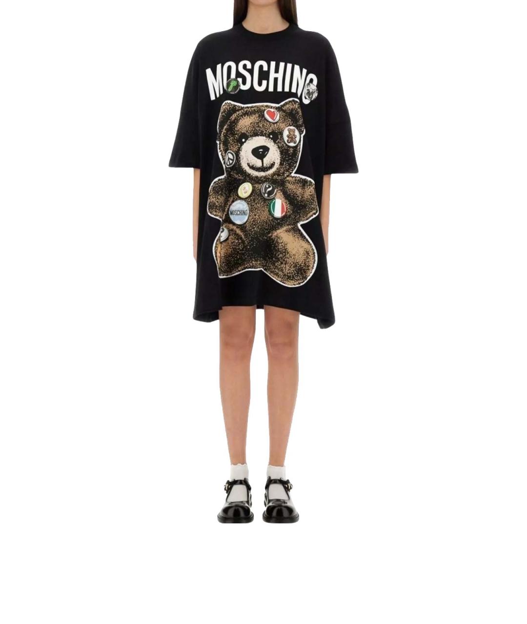 MOSCHINO Черная хлопковая футболка, фото 2