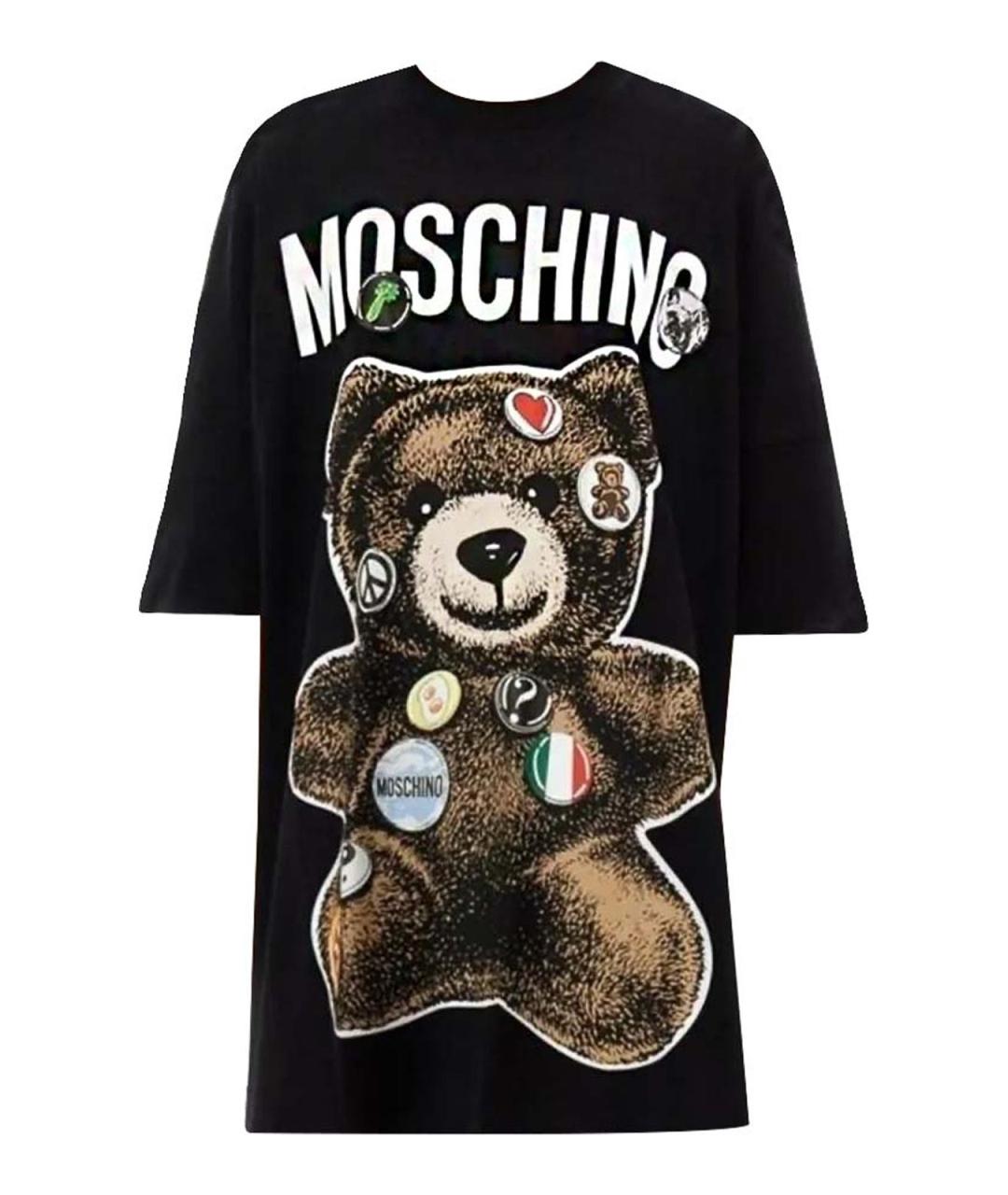 MOSCHINO Черная хлопковая футболка, фото 1