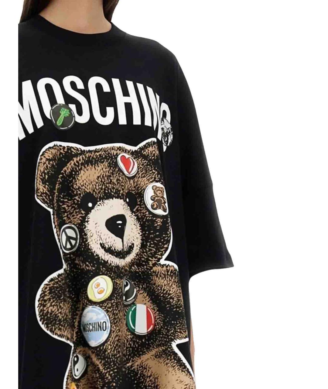 MOSCHINO Черная хлопковая футболка, фото 5