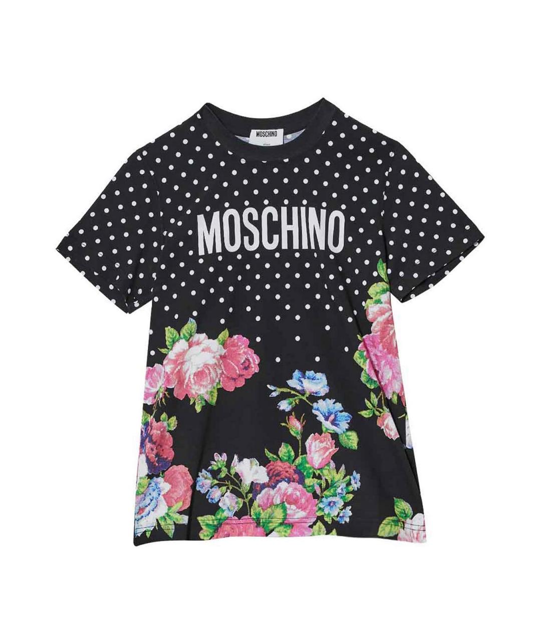 MOSCHINO Черная хлопковая футболка, фото 1