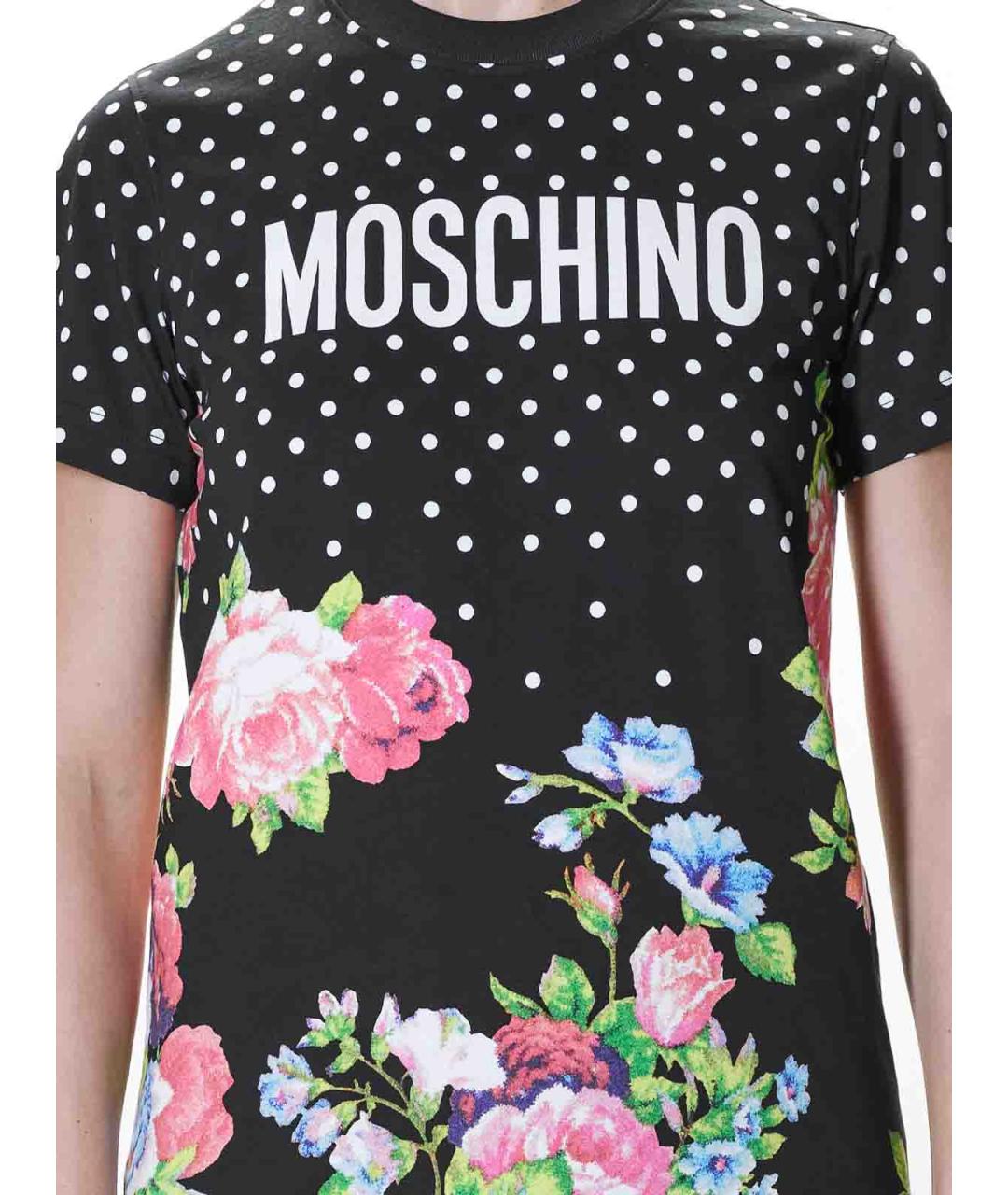 MOSCHINO Черная хлопковая футболка, фото 5