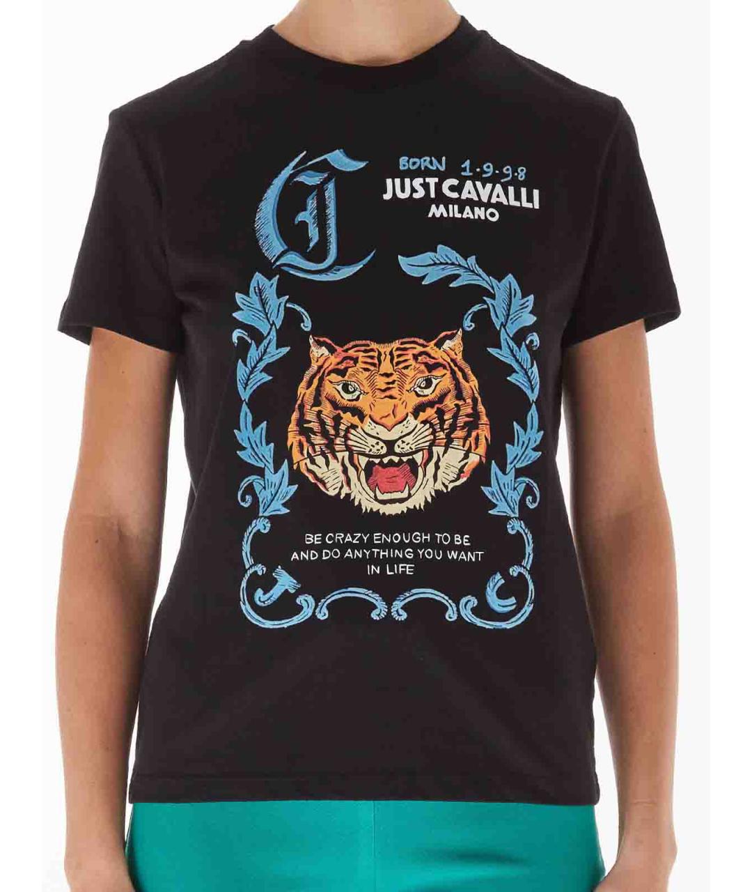 JUST CAVALLI Черная хлопковая футболка, фото 5