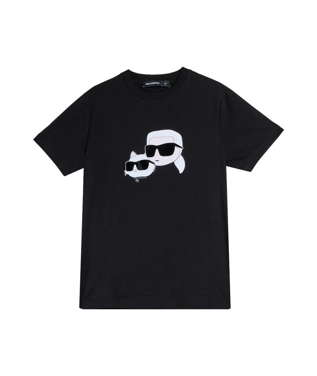 KARL LAGERFELD Черная хлопковая футболка, фото 1