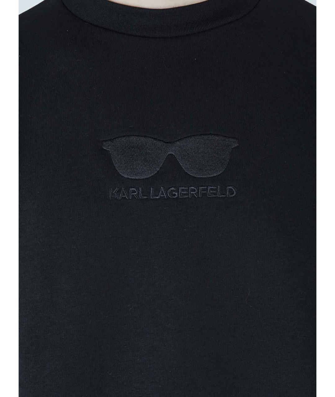 KARL LAGERFELD Черный хлопковый джемпер / свитер, фото 5