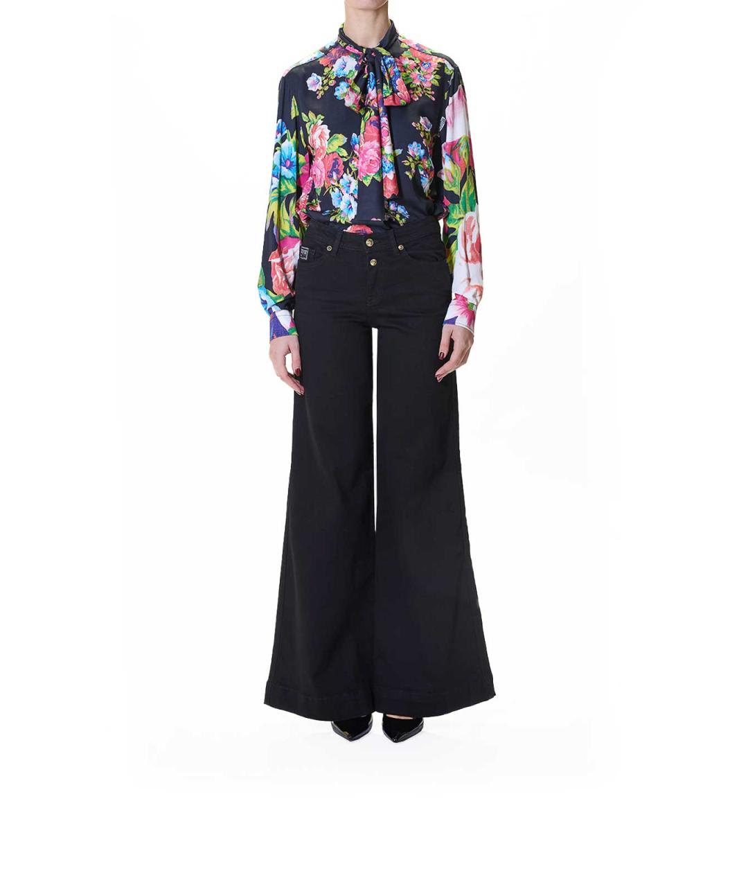 VERSACE JEANS COUTURE Черные хлопковые прямые джинсы, фото 2