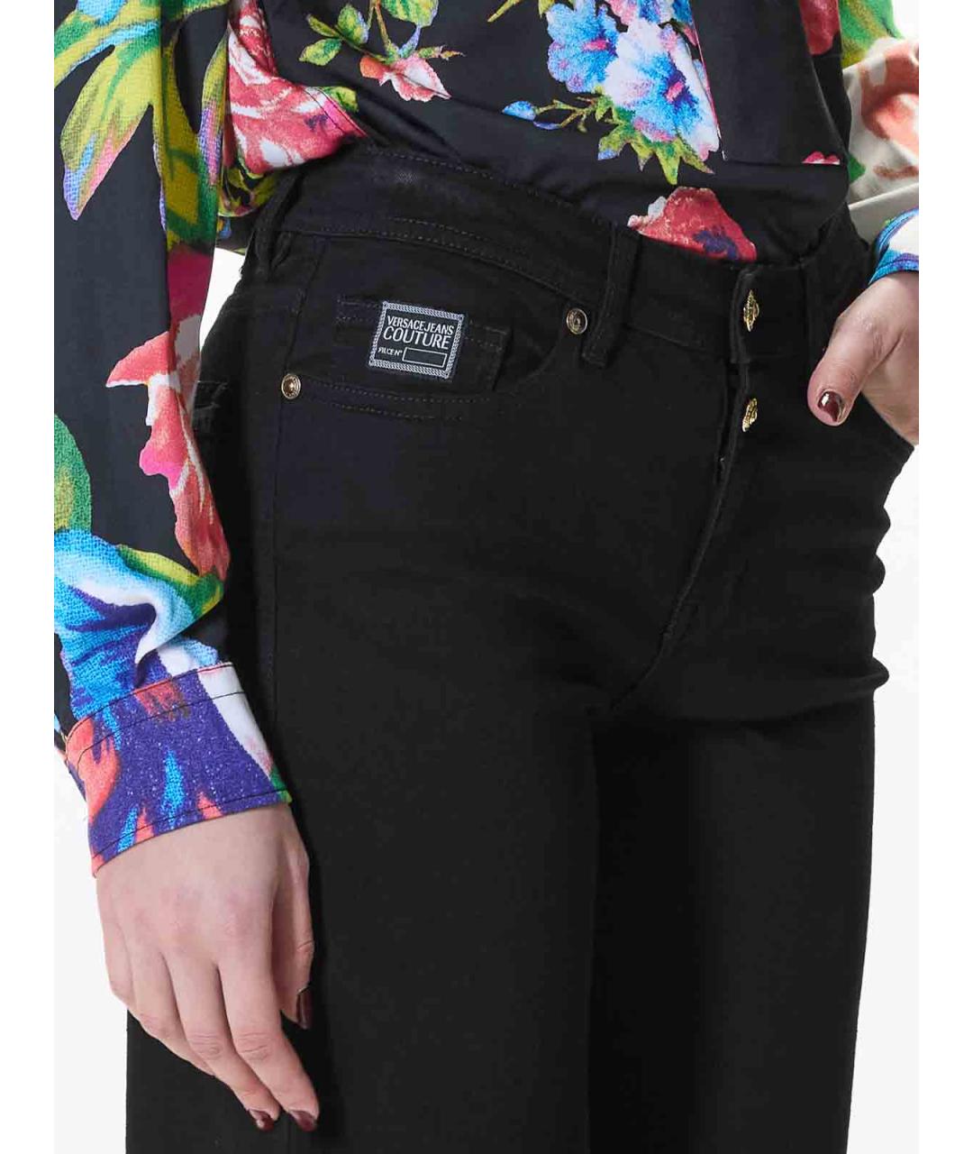 VERSACE JEANS COUTURE Черные хлопковые прямые джинсы, фото 4