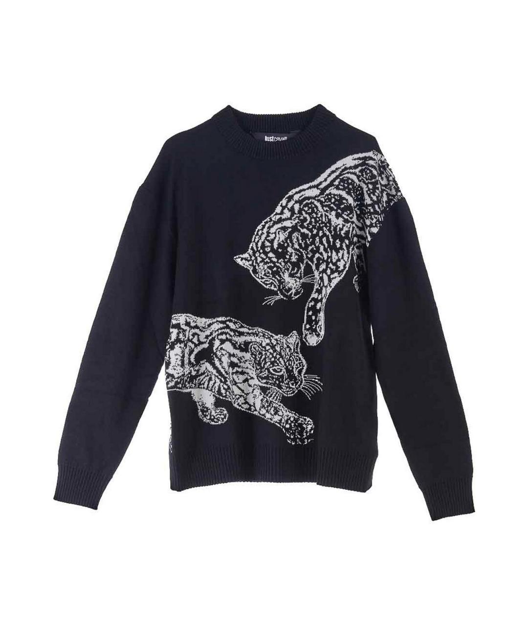 JUST CAVALLI Черная шерстяная кэжуал рубашка, фото 1