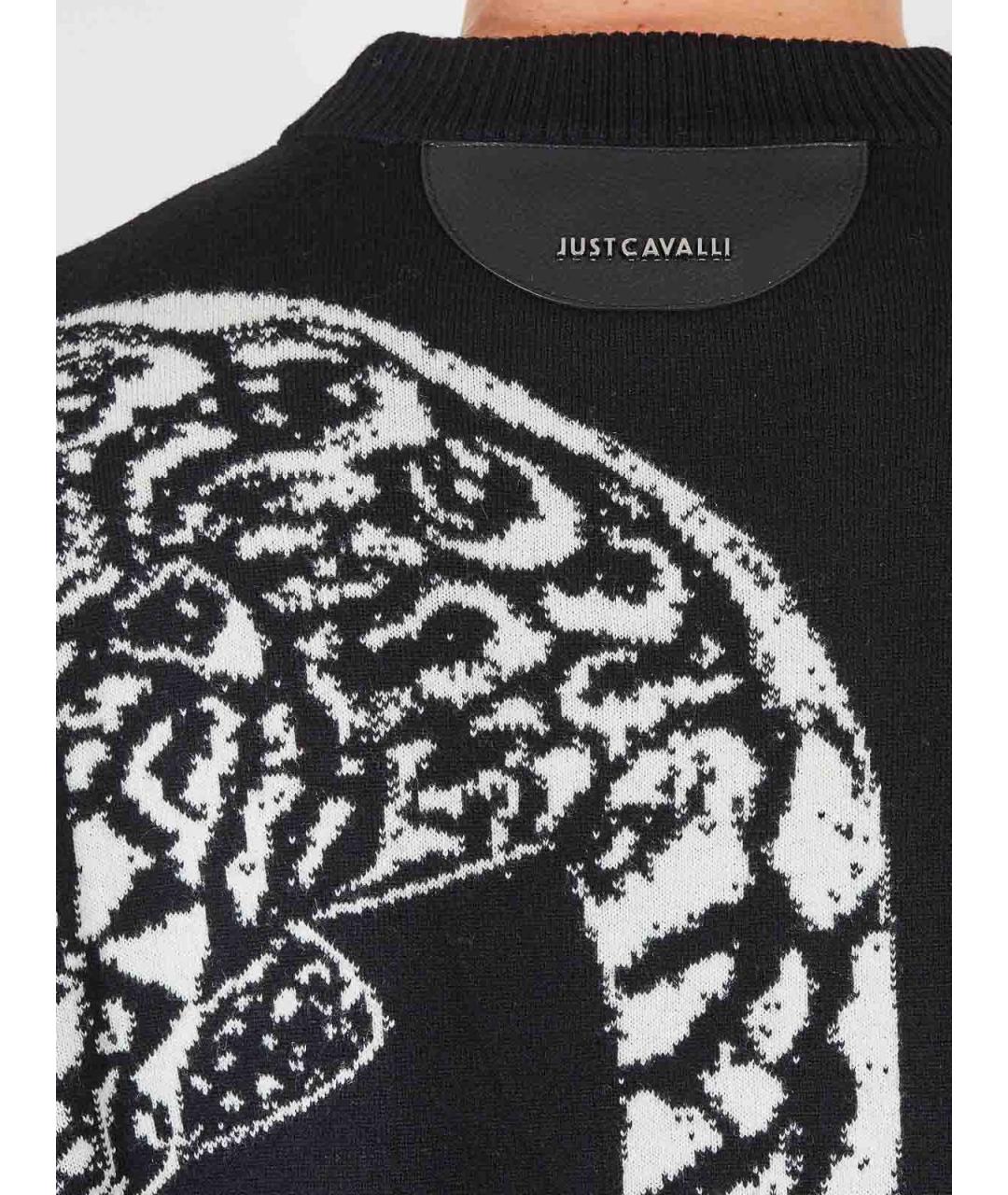 JUST CAVALLI Черная шерстяная кэжуал рубашка, фото 6