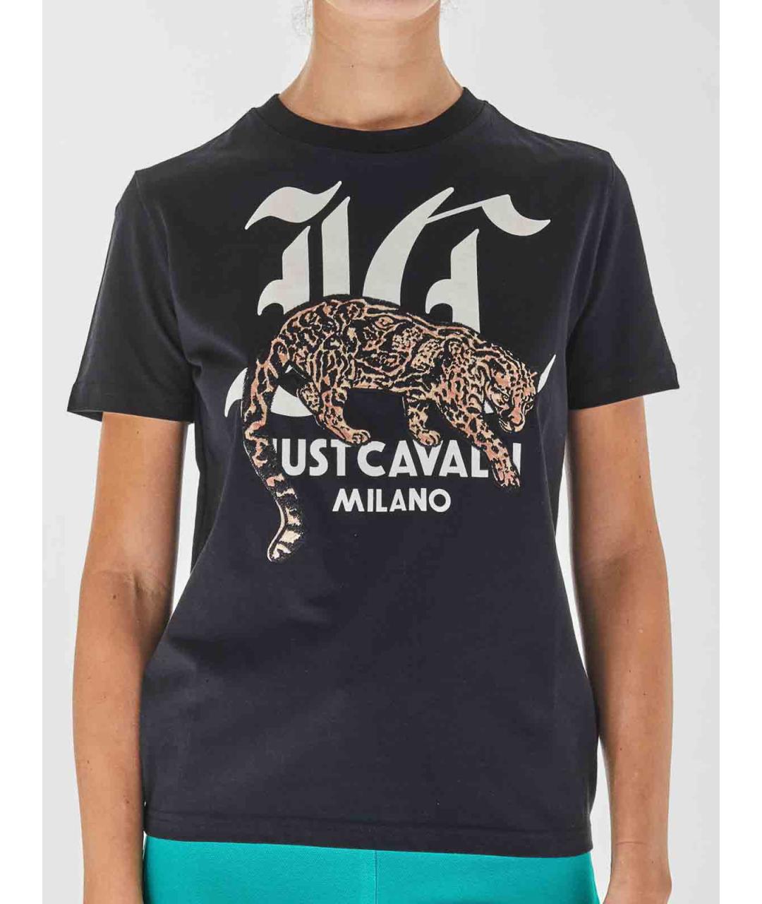 JUST CAVALLI Черная хлопковая футболка, фото 5