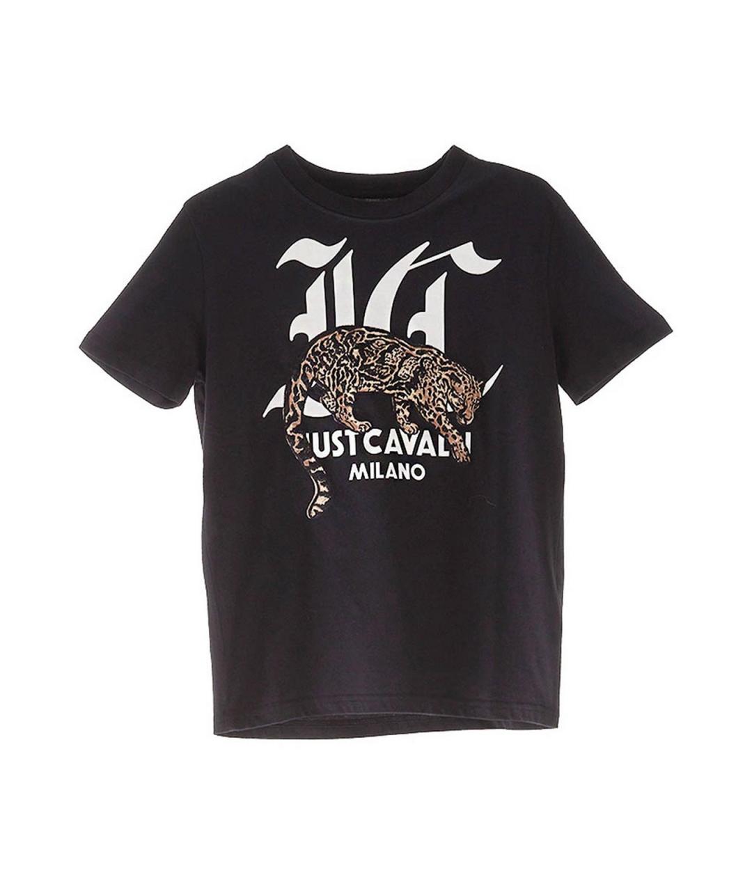 JUST CAVALLI Черная хлопковая футболка, фото 1