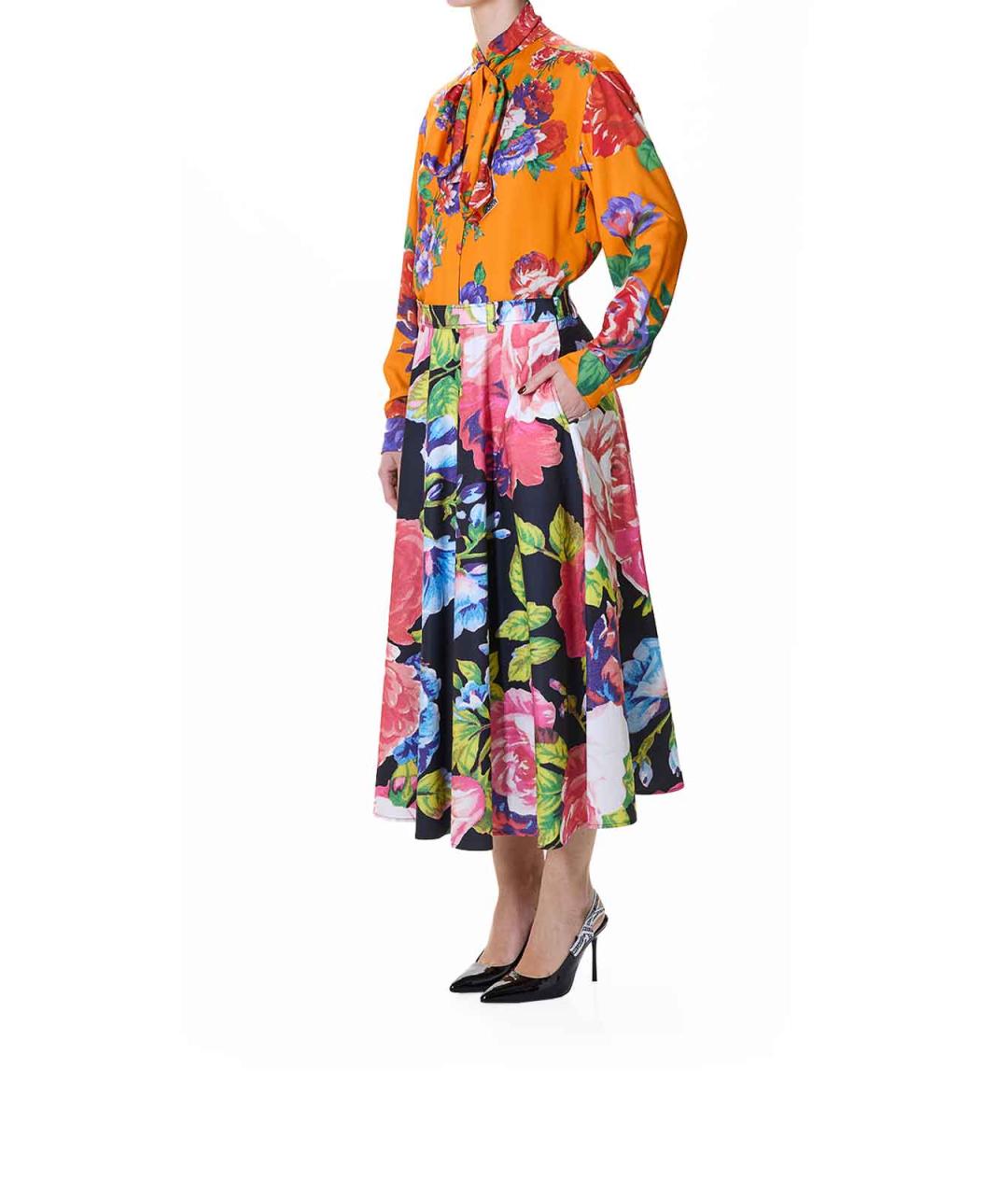 MOSCHINO Мульти хлопковая юбка миди, фото 4