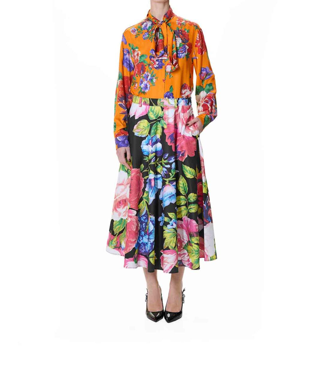 MOSCHINO Мульти хлопковая юбка миди, фото 2