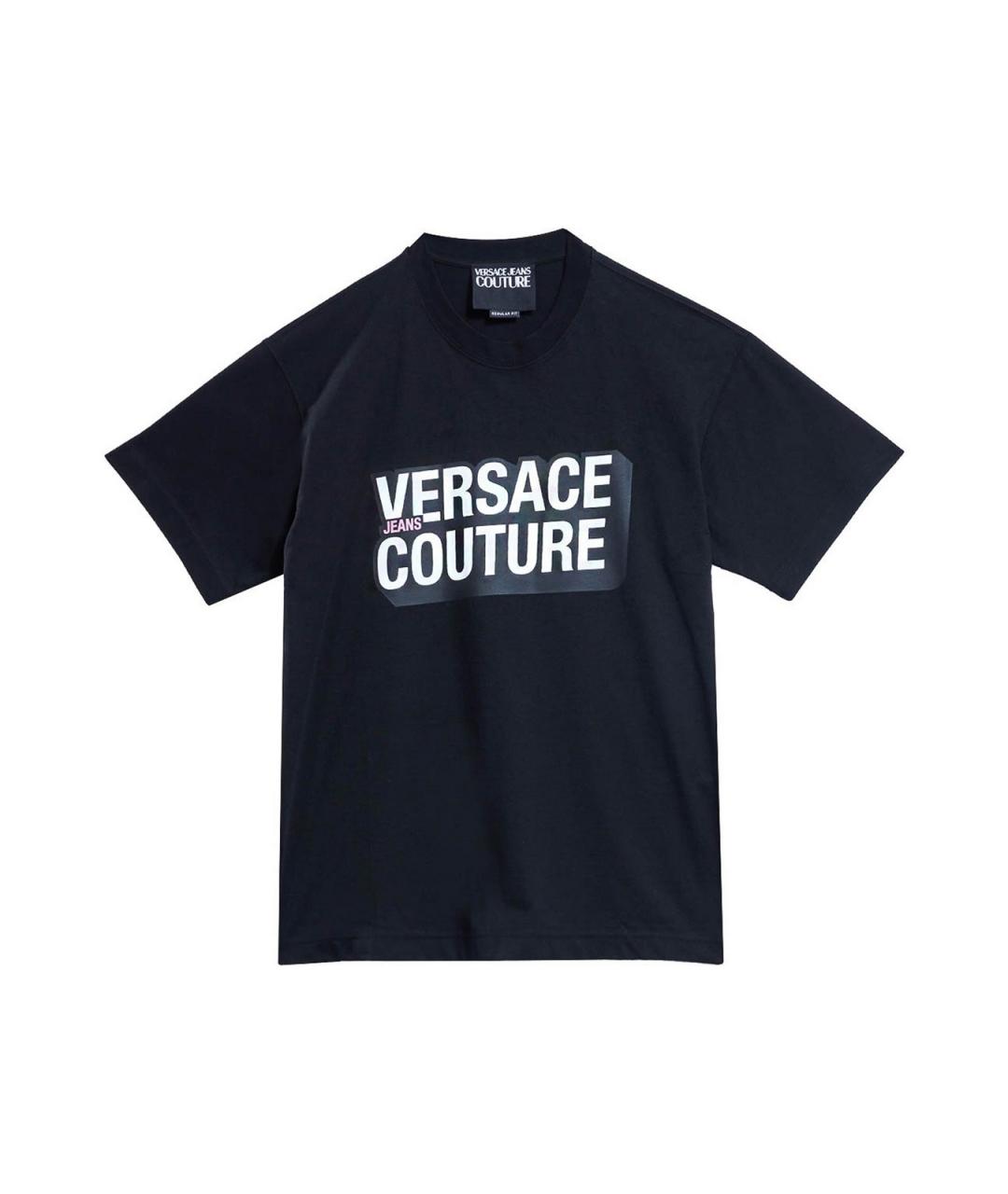 VERSACE JEANS COUTURE Черная хлопковая футболка, фото 1