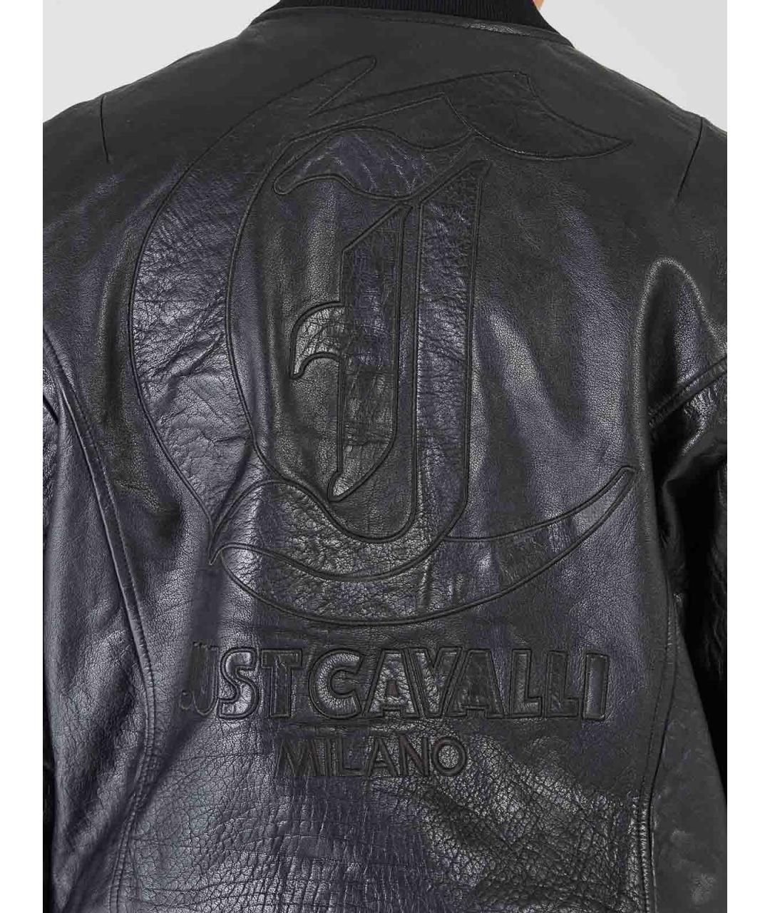 JUST CAVALLI Черная кожаная куртка, фото 7