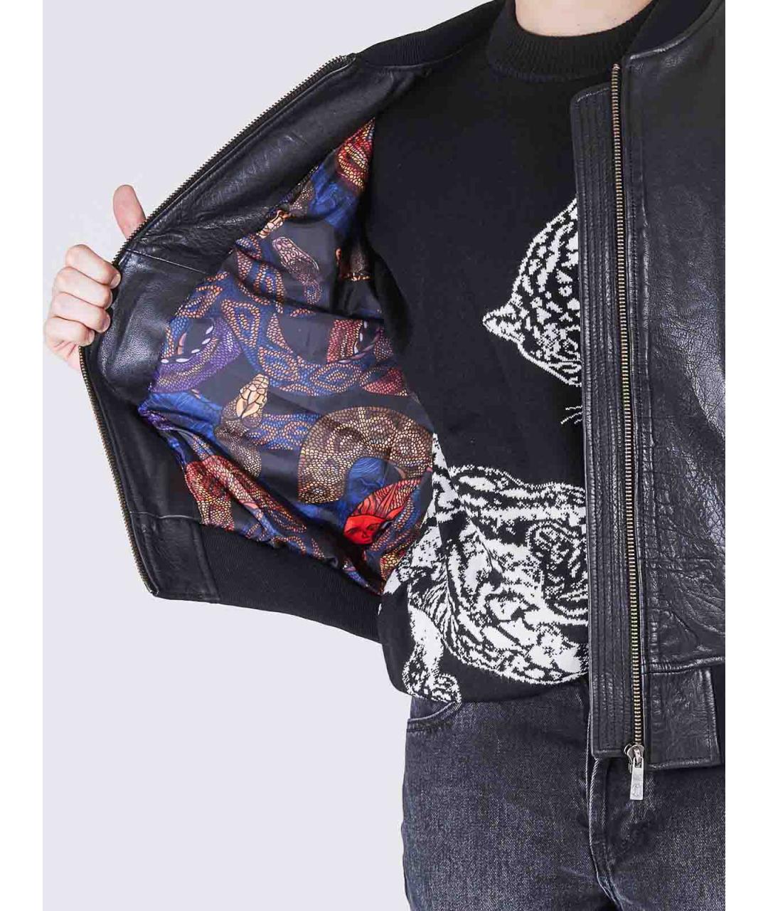 JUST CAVALLI Черная кожаная куртка, фото 6