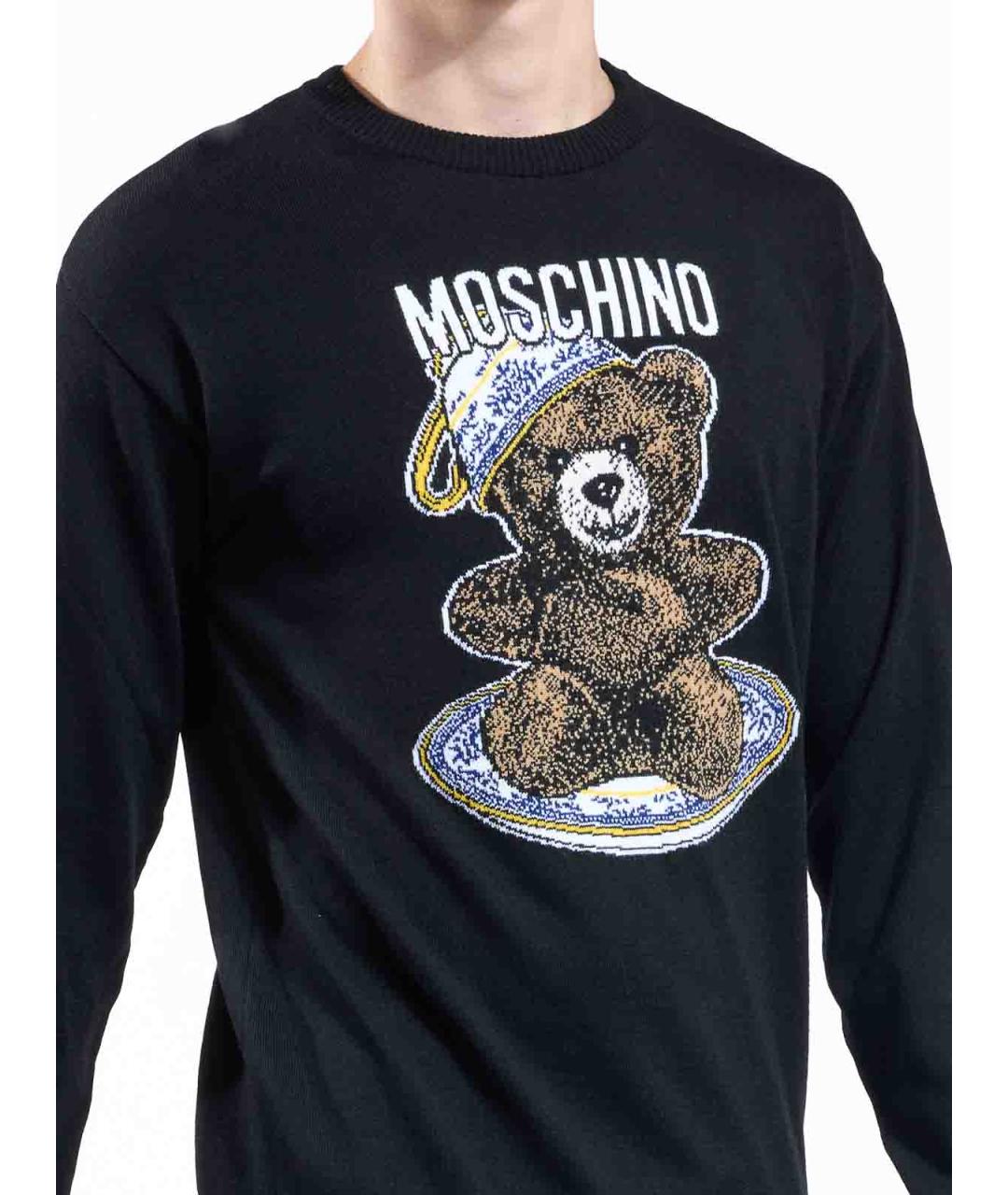 MOSCHINO Черный шерстяной джемпер / свитер, фото 5