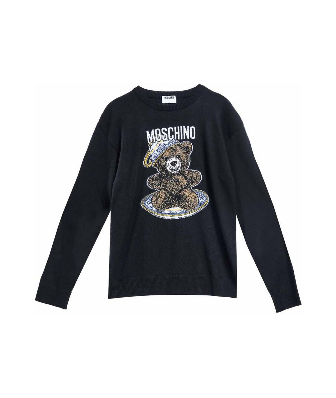 MOSCHINO Черный шерстяной джемпер / свитер, фото 1