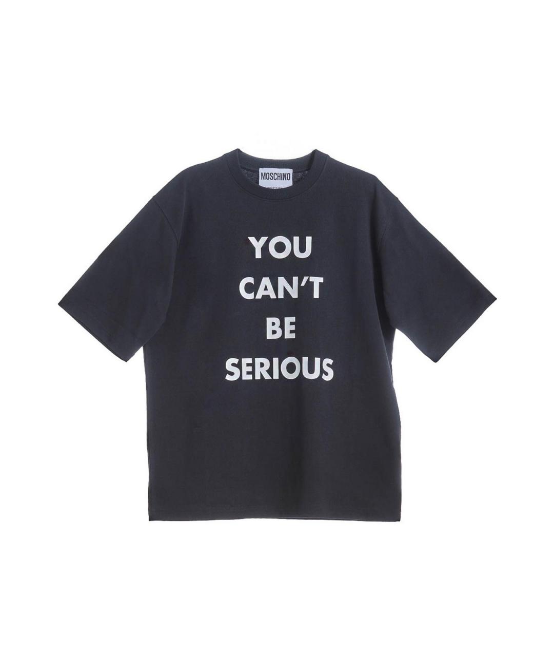 MOSCHINO Черная хлопковая футболка, фото 1