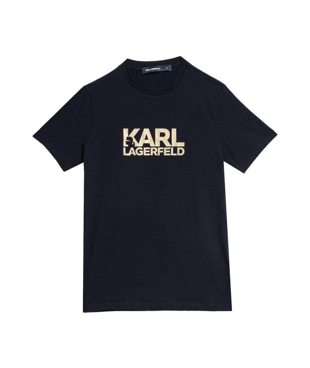 KARL LAGERFELD Черная хлопковая футболка, фото 1