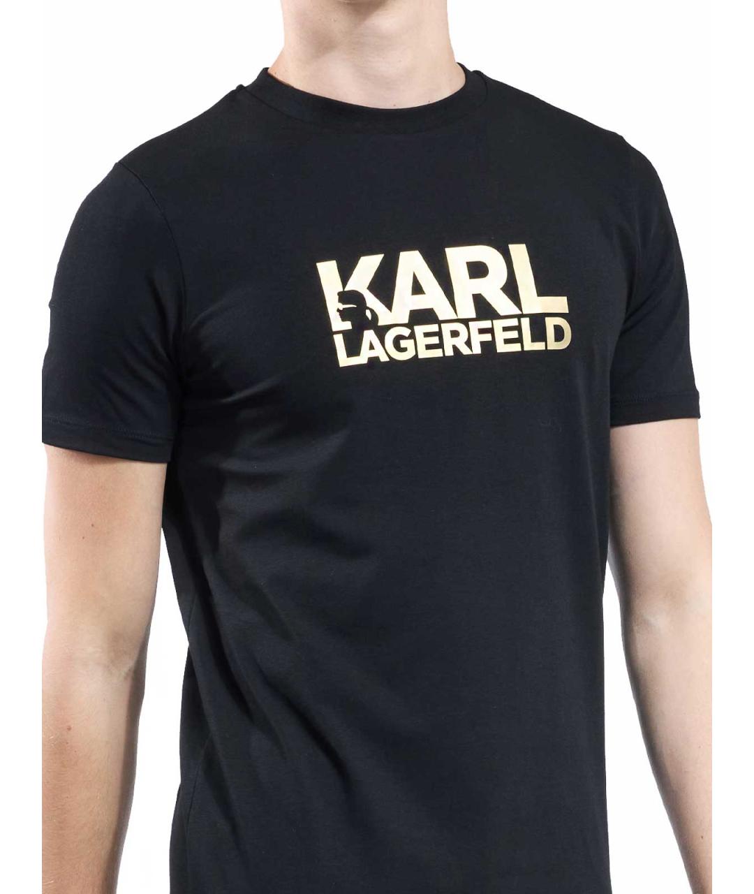KARL LAGERFELD Черная хлопковая футболка, фото 5