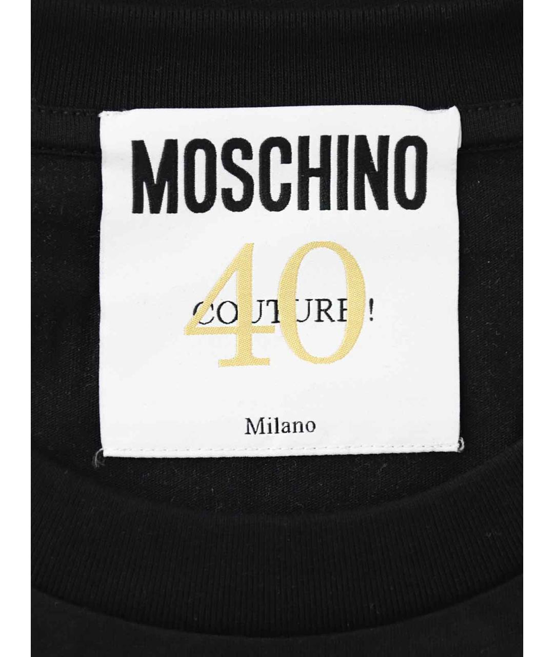 MOSCHINO Черная хлопковая футболка, фото 6