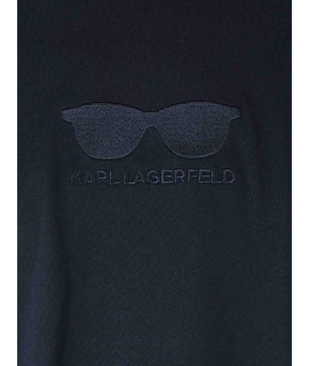 KARL LAGERFELD Черная хлопковая футболка, фото 5