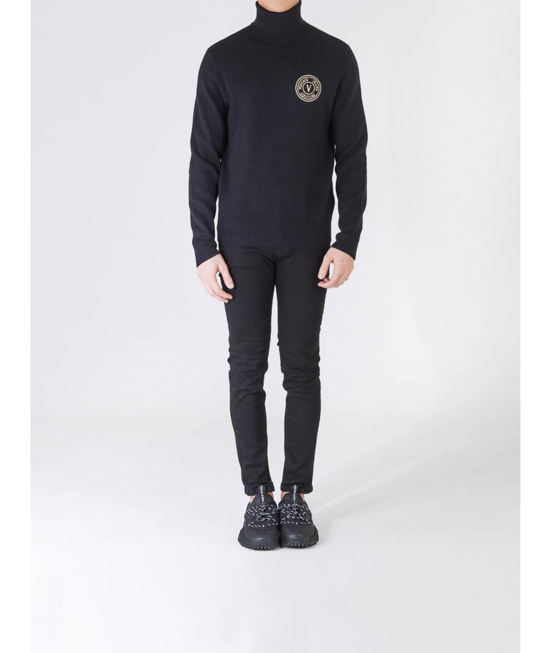 VERSACE JEANS COUTURE Черная кашемировая водолазка, фото 2