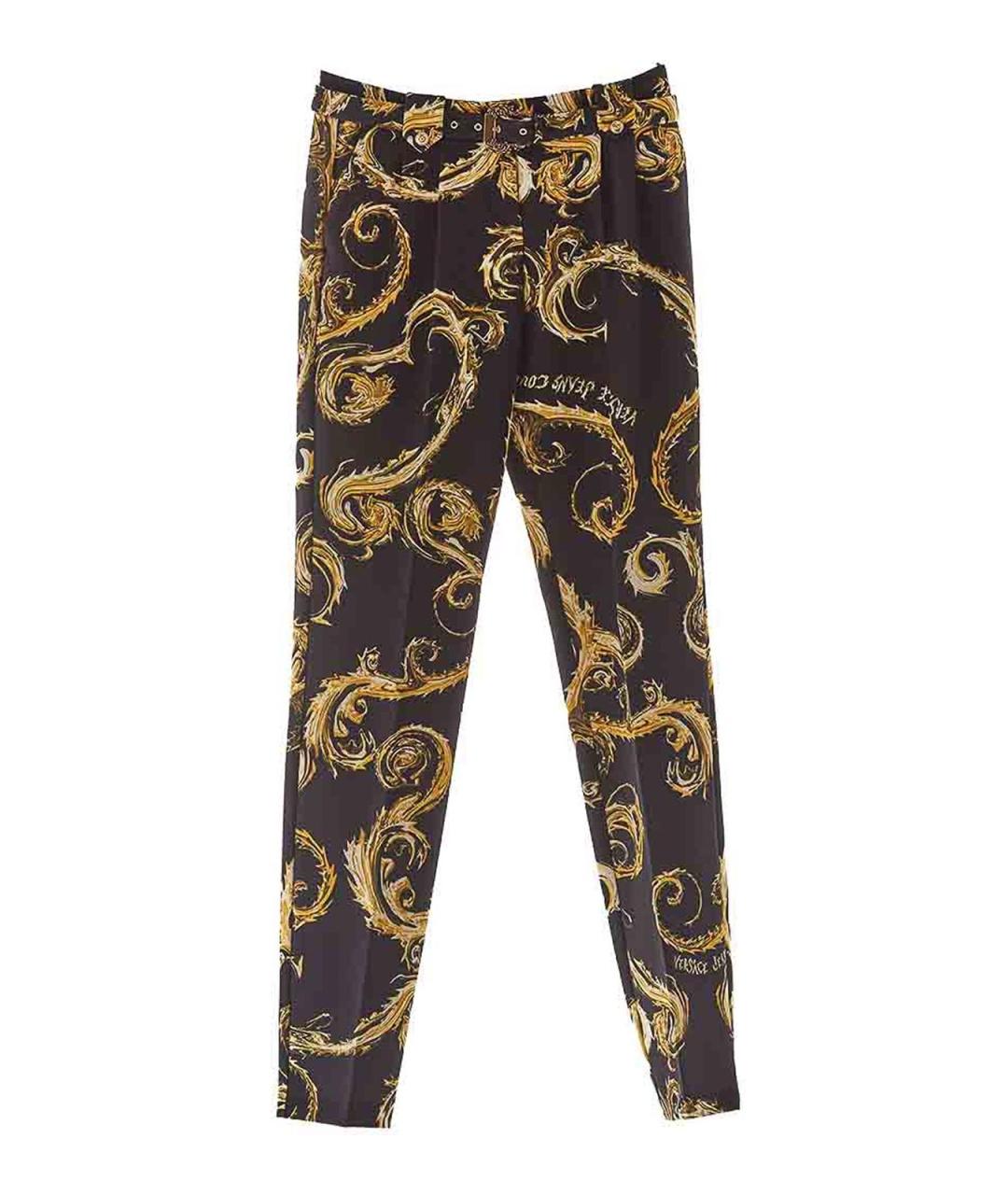 VERSACE JEANS COUTURE Черные полиэстеровые брюки широкие, фото 1