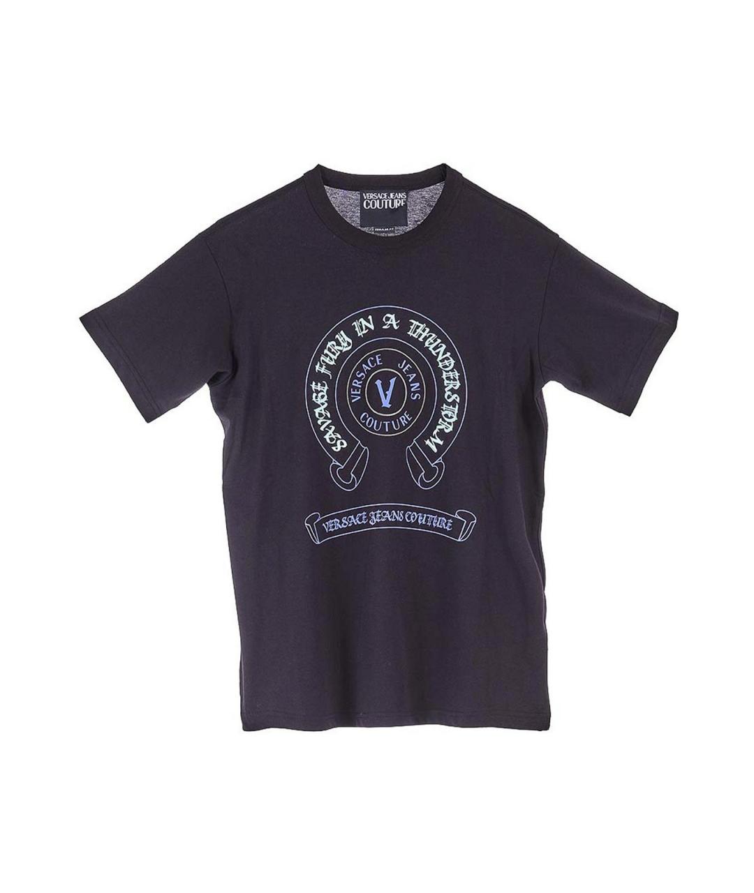 VERSACE JEANS COUTURE Черная хлопковая футболка, фото 1