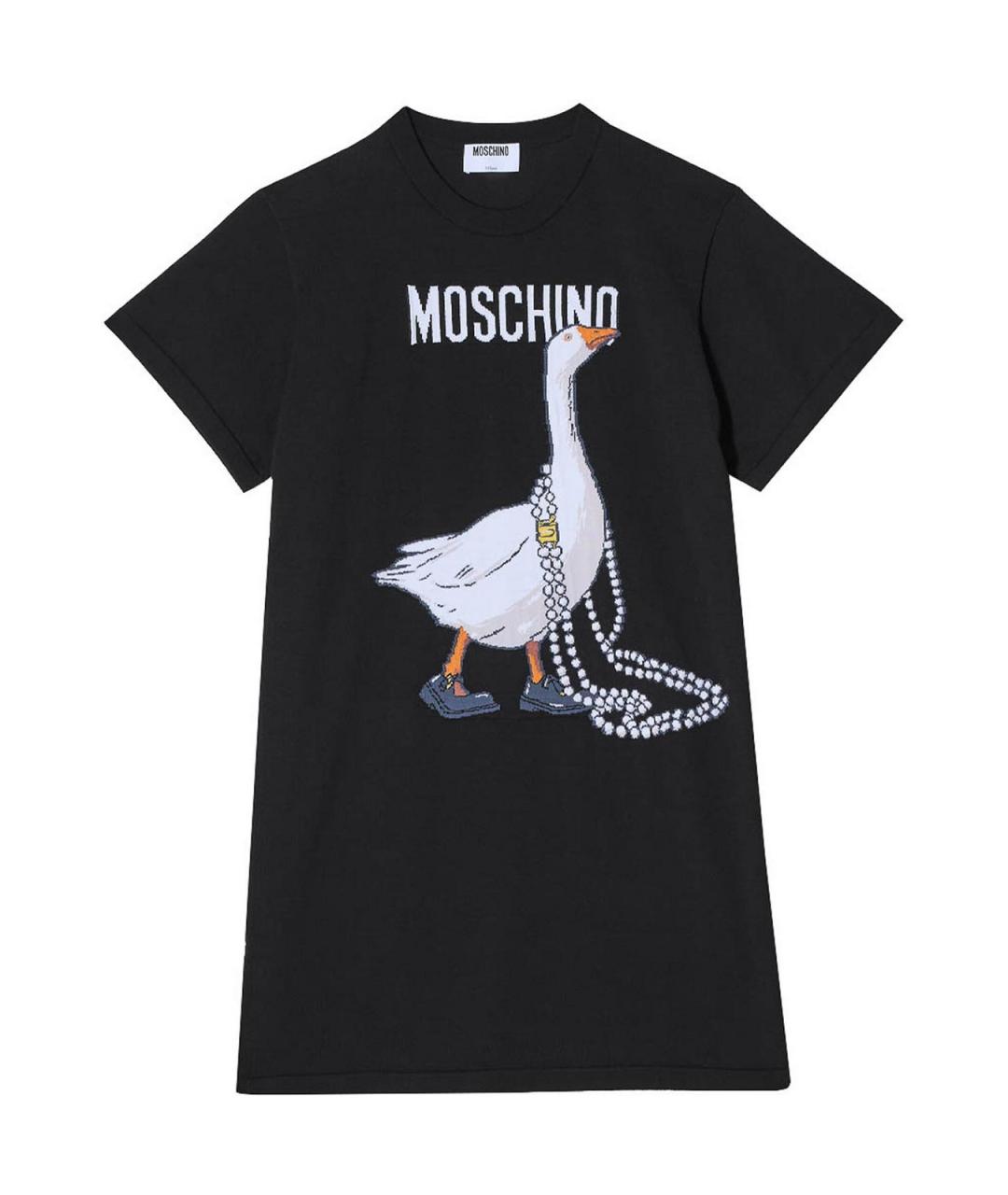 MOSCHINO Черное хлопковое повседневное платье, фото 1