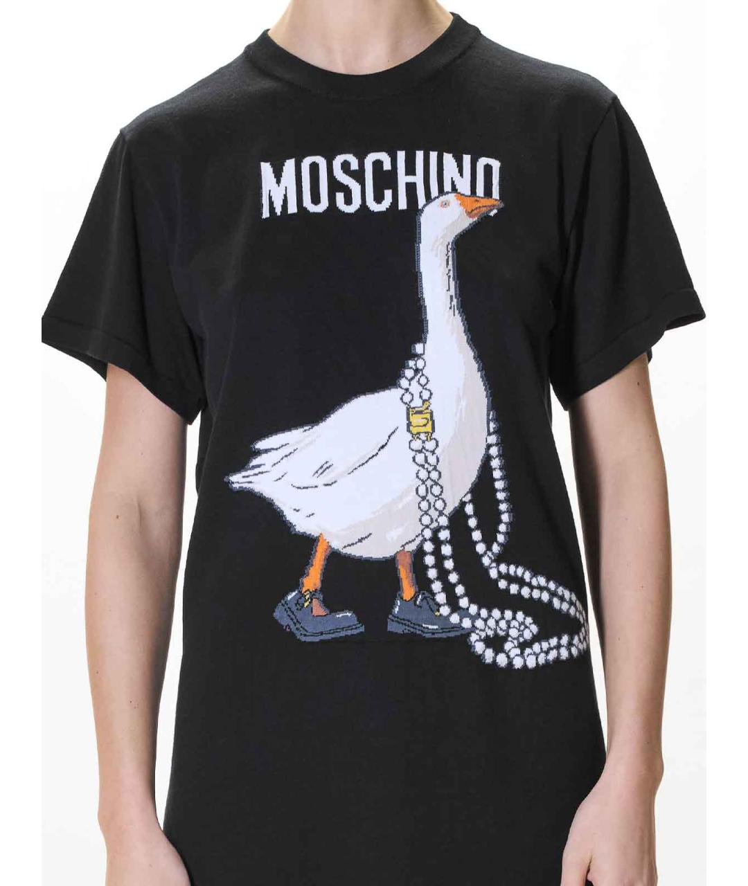 MOSCHINO Черное хлопковое повседневное платье, фото 5