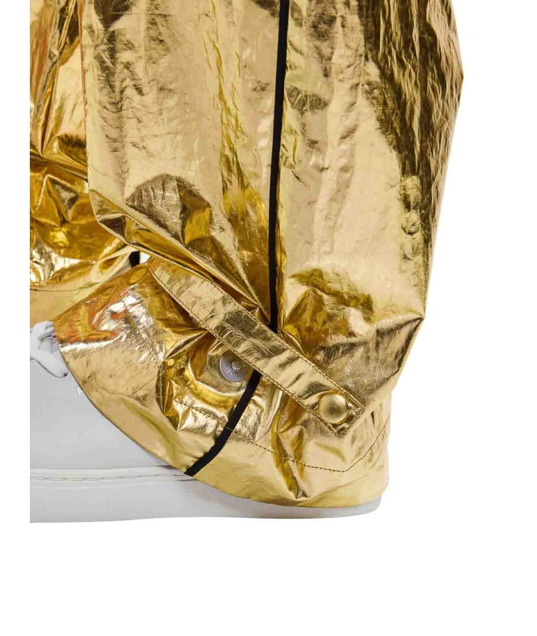 MOSCHINO Золотые хлопковые повседневные брюки, фото 5