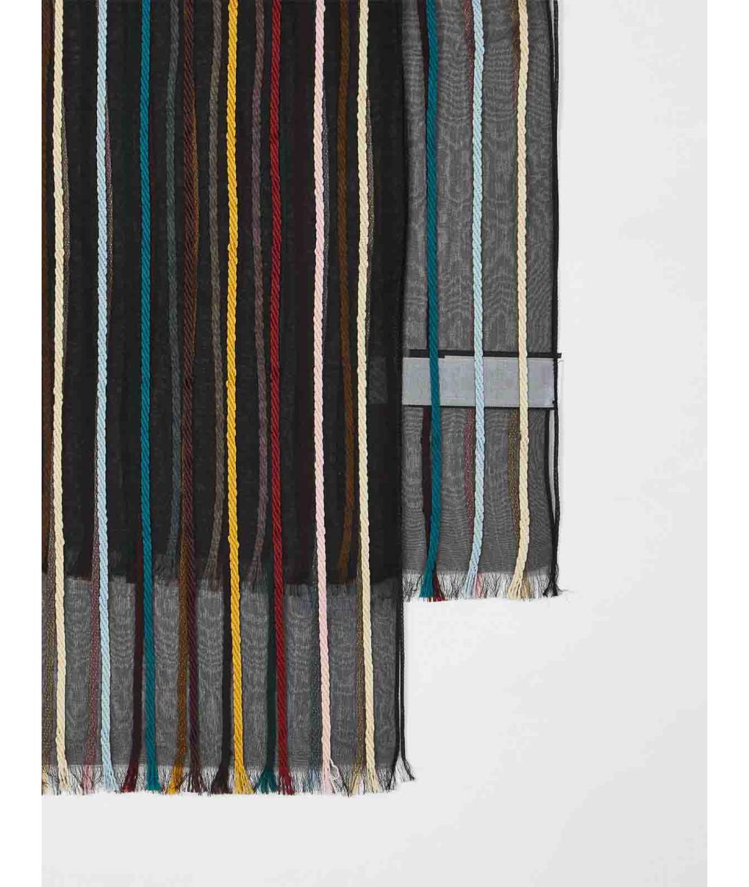 PAUL SMITH Черный шелковый шарф, фото 2