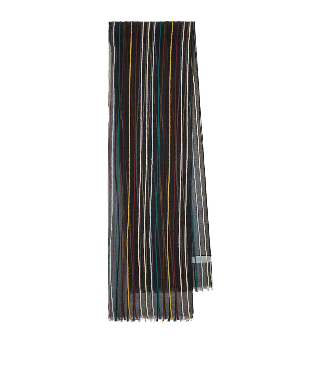 PAUL SMITH Черный шелковый шарф, фото 1