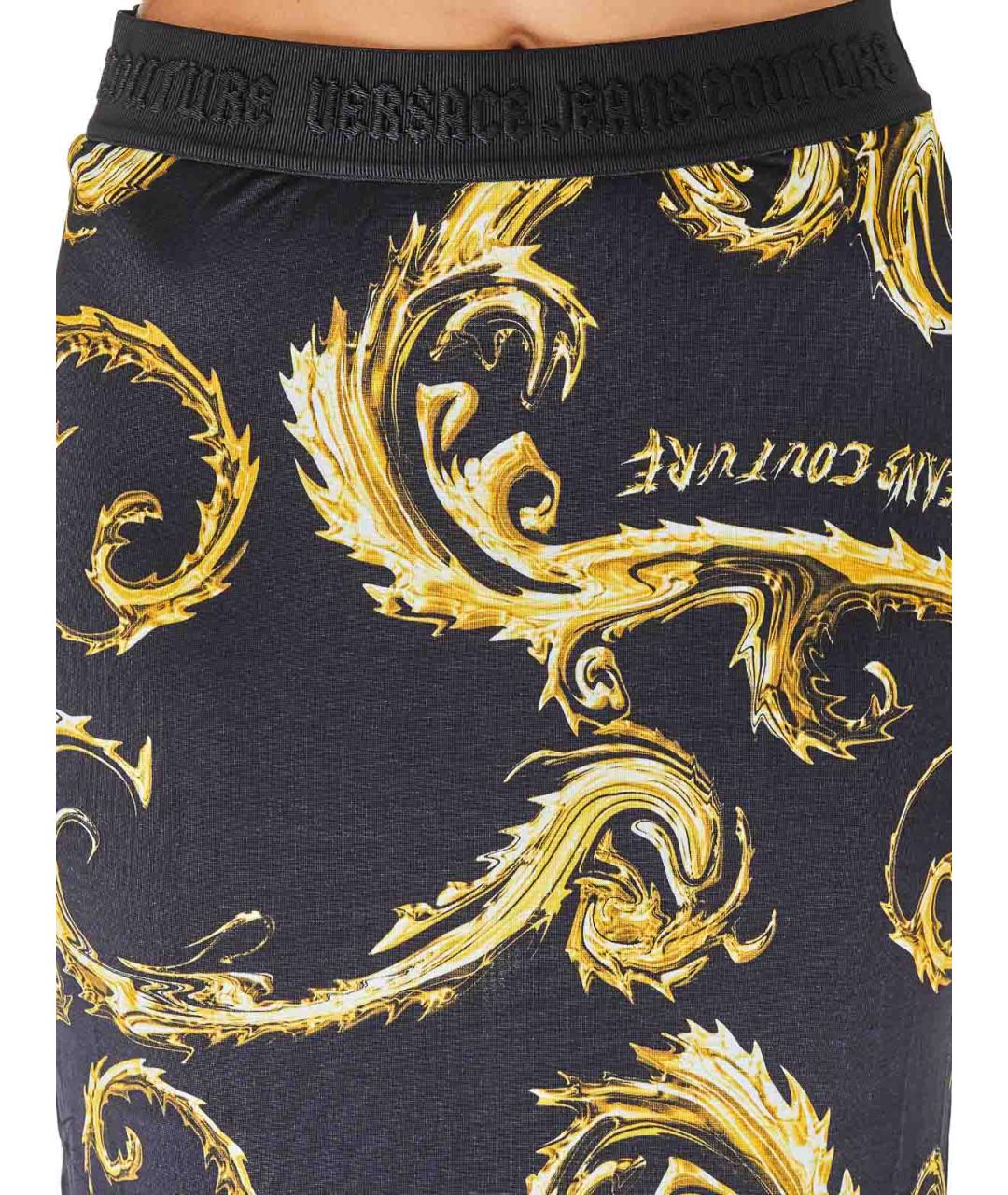 VERSACE JEANS COUTURE Черная вискозная юбка миди, фото 5