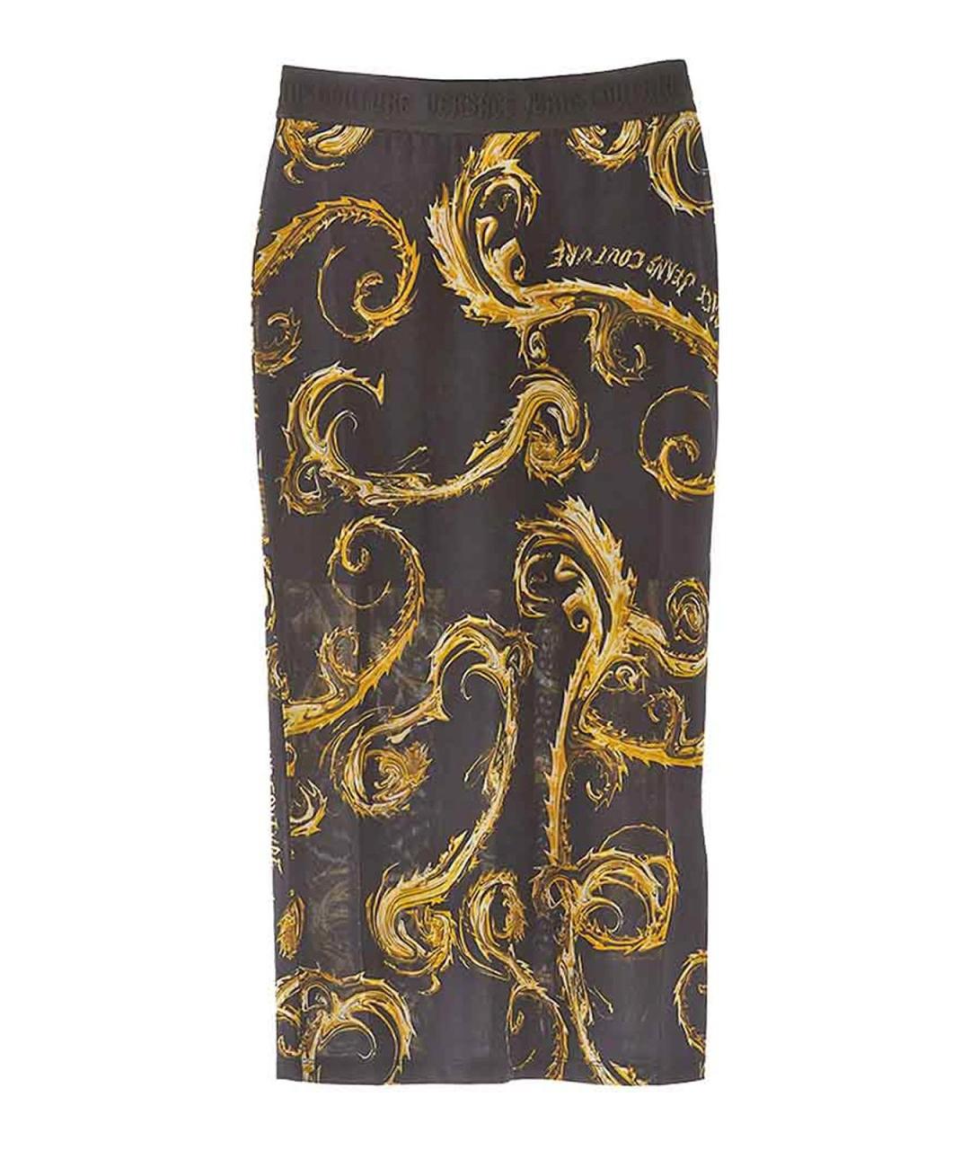 VERSACE JEANS COUTURE Черная вискозная юбка миди, фото 1